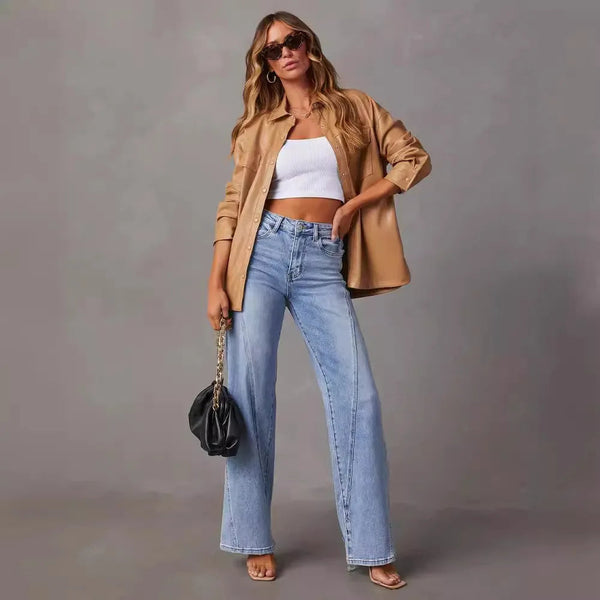 Elara | Locker geschnittene Jeans mit hoher Taille