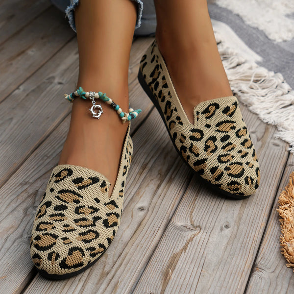 Leopard | Gestrickte Frühlings-Schuhe für Damen