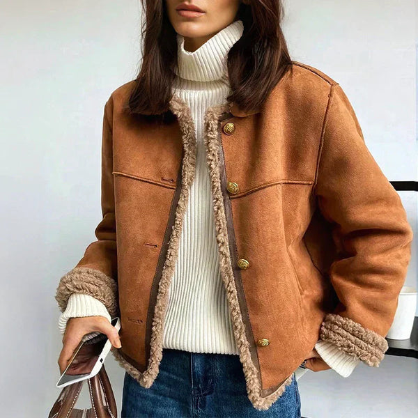 Amelia™ | Lammleder Jacke mit Knöpfen