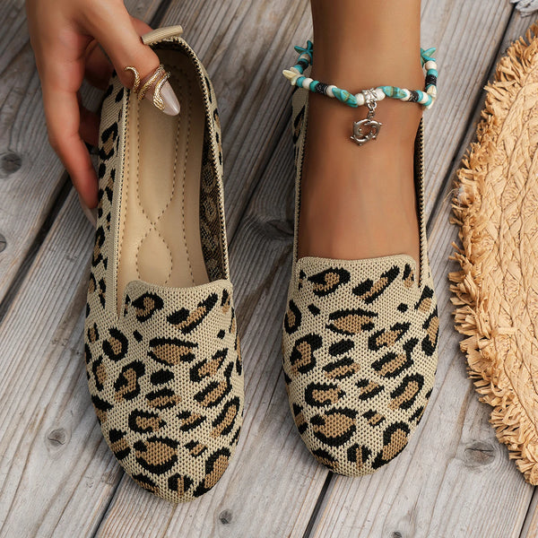 Leopard | Gestrickte Frühlings-Schuhe für Damen