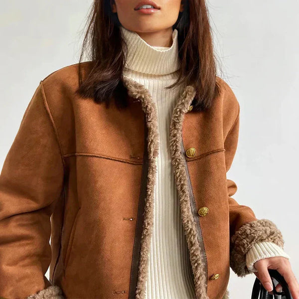 Amelia™ | Lammleder Jacke mit Knöpfen